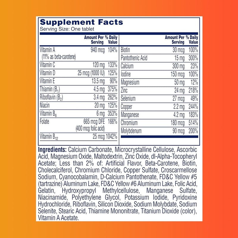 50+ Women's Multivitamins with Immune Support & Calcium, 200 Tablets7