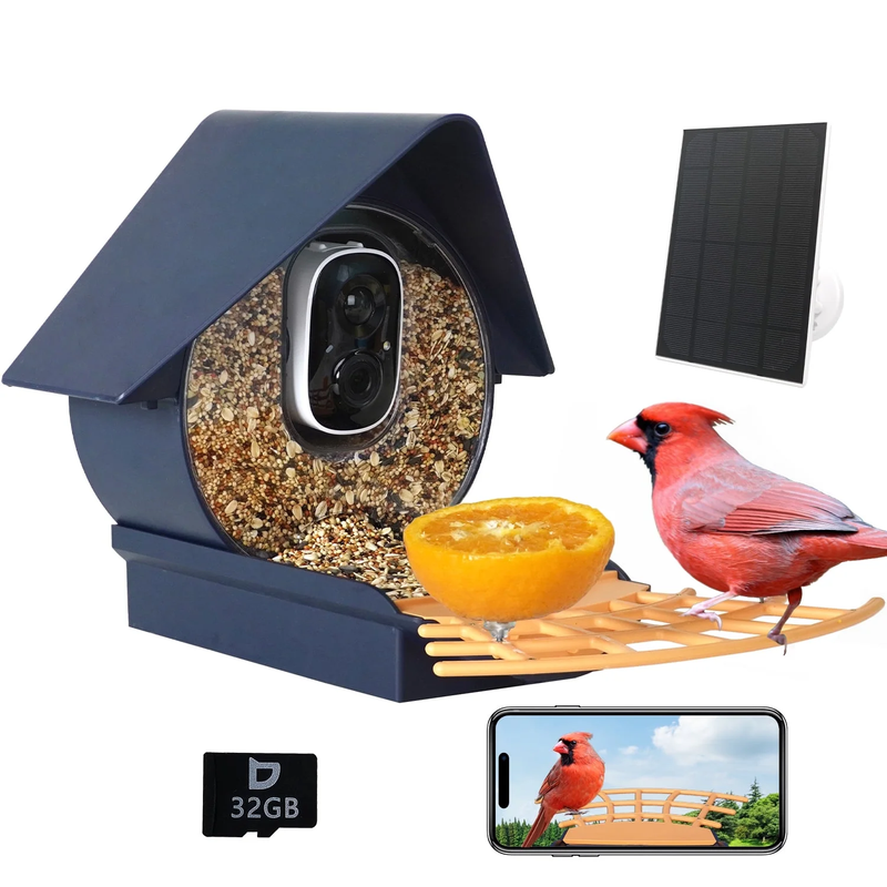 Smart Bird Feeder w 1080P HD Camera AI ID 10,000+ Species Seed Guard10