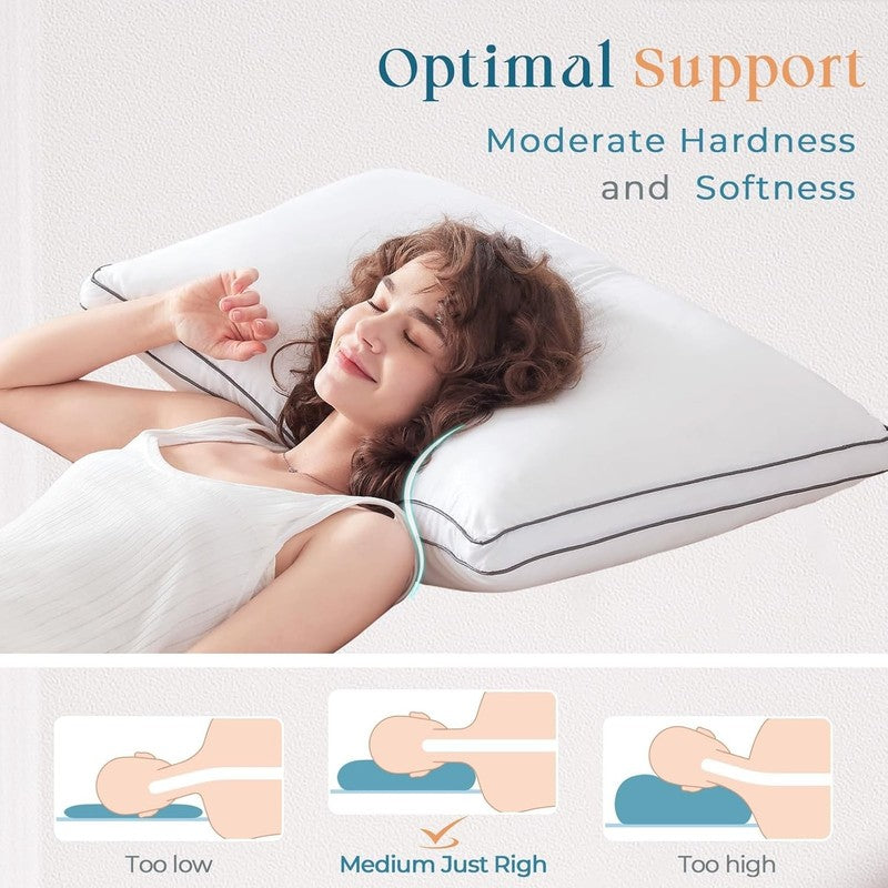 4 Pack Queen Bed Pillows Hotel Collection Down Alternative 20x30"3