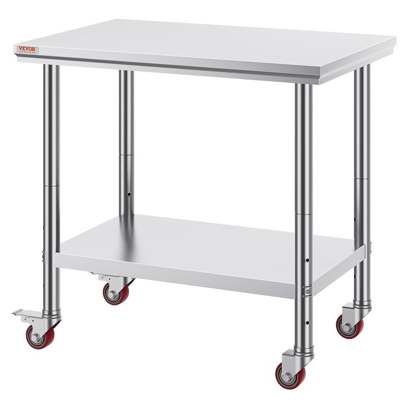 Mophorn 36x24 Stainless Steel Work Table w/ Wheels Heavy Duty Prep Table Silver8