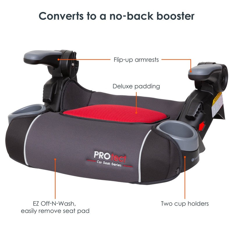 Protect Folding High Back Booster Car Seat - Mars Red - Red5