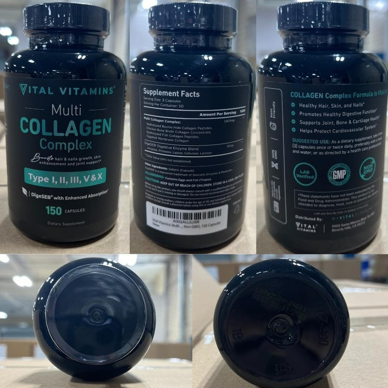 Multi Collagen Capsules, Type I II III V X, Grass Fed, Non-GMO, 150 Count7