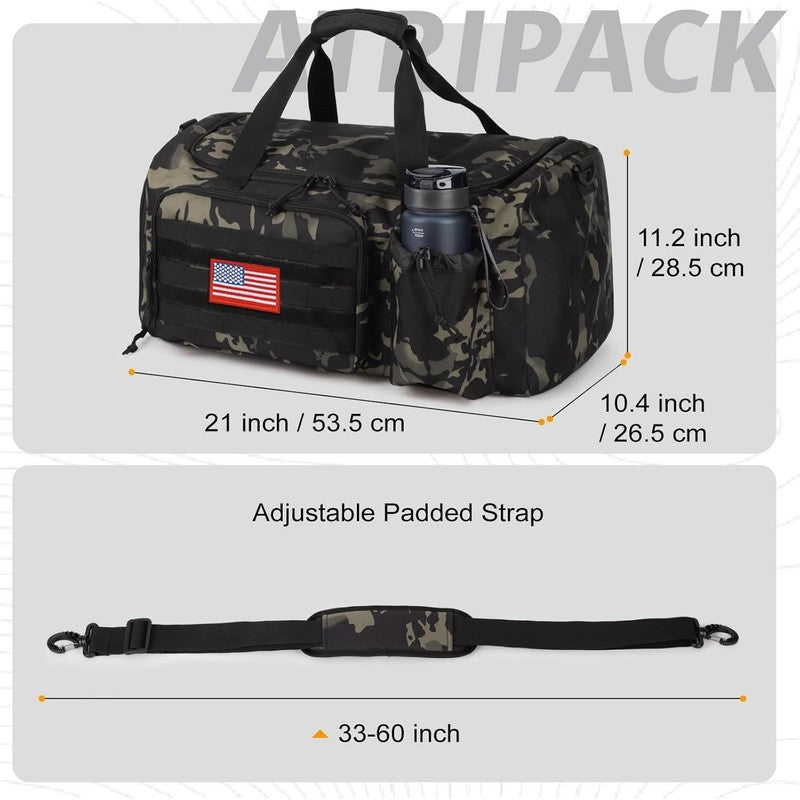 Tactical 40L Gym Duffle Bag Men Sports Travel Weekend Bag with Shoe Compartment3