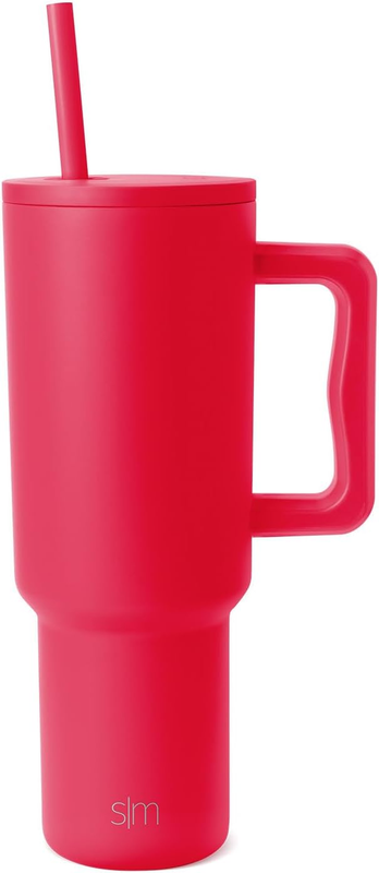 40oz Tumbler with Handle Insulated Cup Holder Friendly Travel Mug Red11