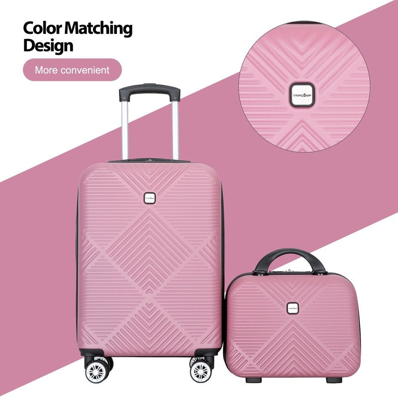 Stylish Pink 2 Piece Hardside Luggage Set with Spinner Wheels, Lightweight6