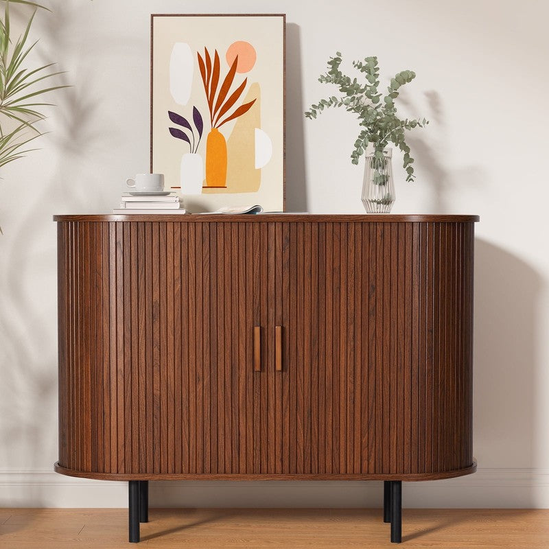 40" Sideboard Buffet Cabinet with Sliding Tambour Doors & Adjustable Shelves9