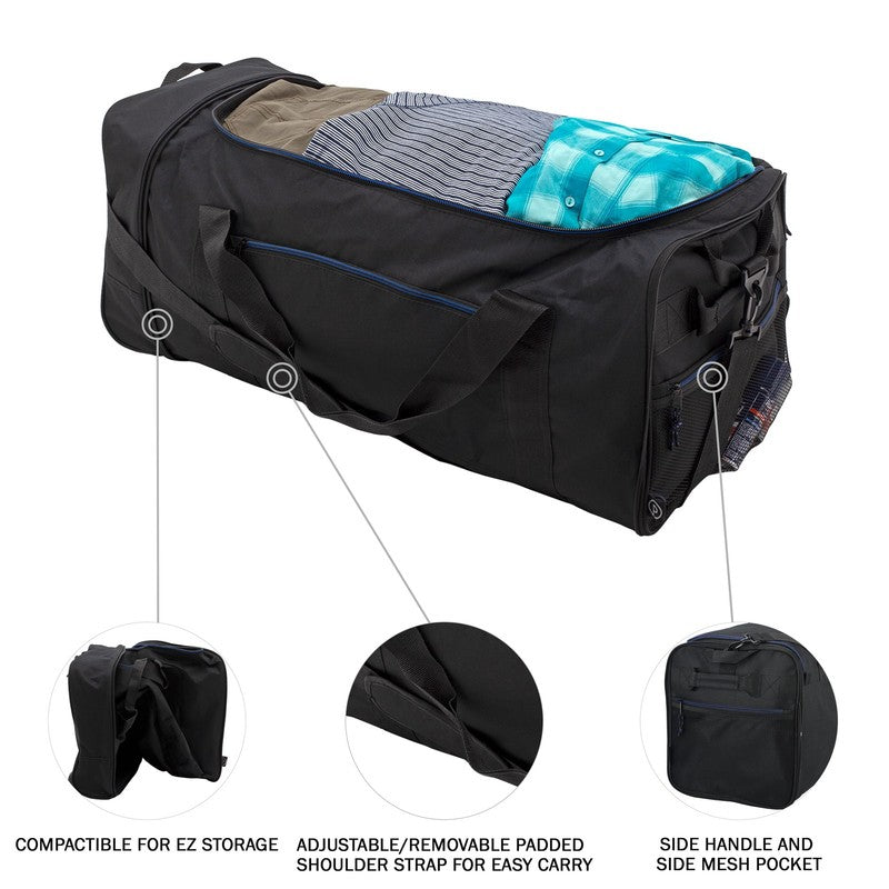 Rolling Duffel Bag 32" Large Travel Luggage Wheeled Black4