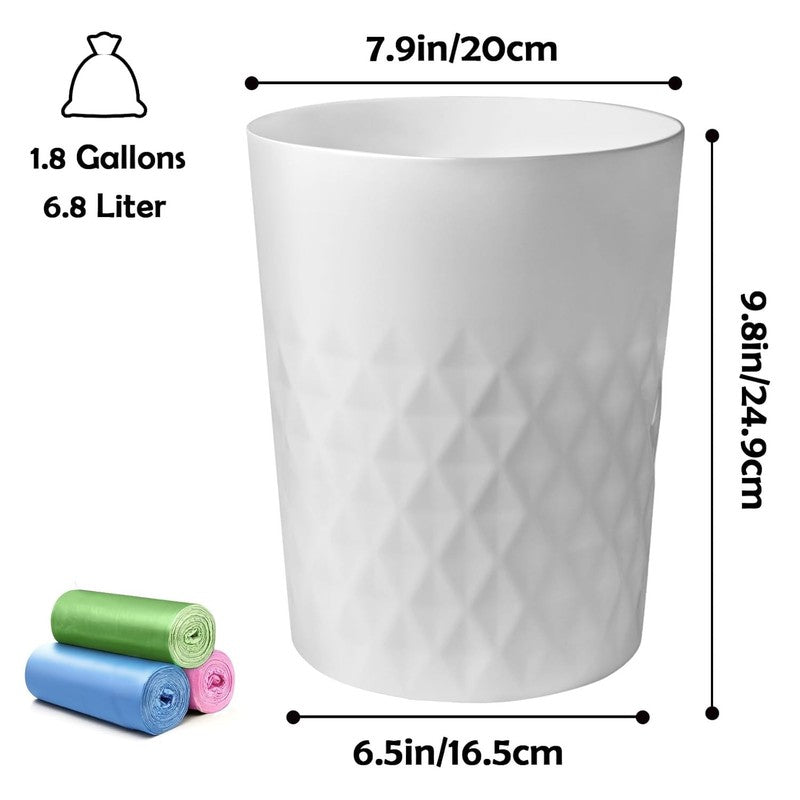 3 Pack 1.8 Gal Small Trash Cans – Slim Round Bins for Bathroom, Office, Home6