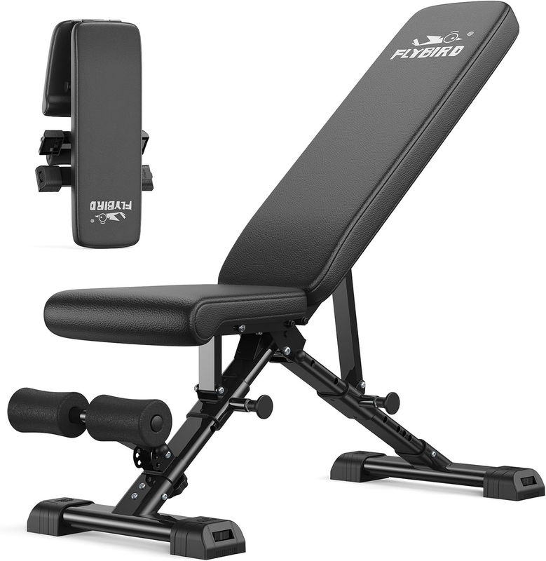 Adjustable Weight Bench, Astm Certified 800LBS Workout Bench Foldable for Home G10