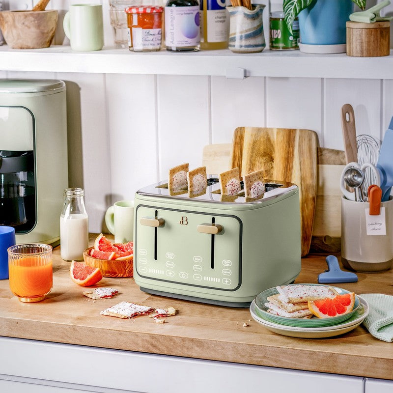 4-Slice Toaster with Touch-Activated Display, Sage Green by Drew Barrymore8