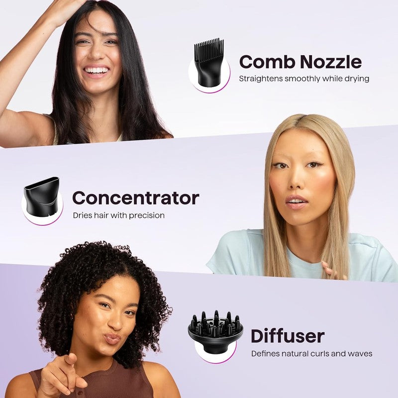 Ionic Hair Dryer with Diffuser & Comb - 1875W Fast Drying for All Hair Types3