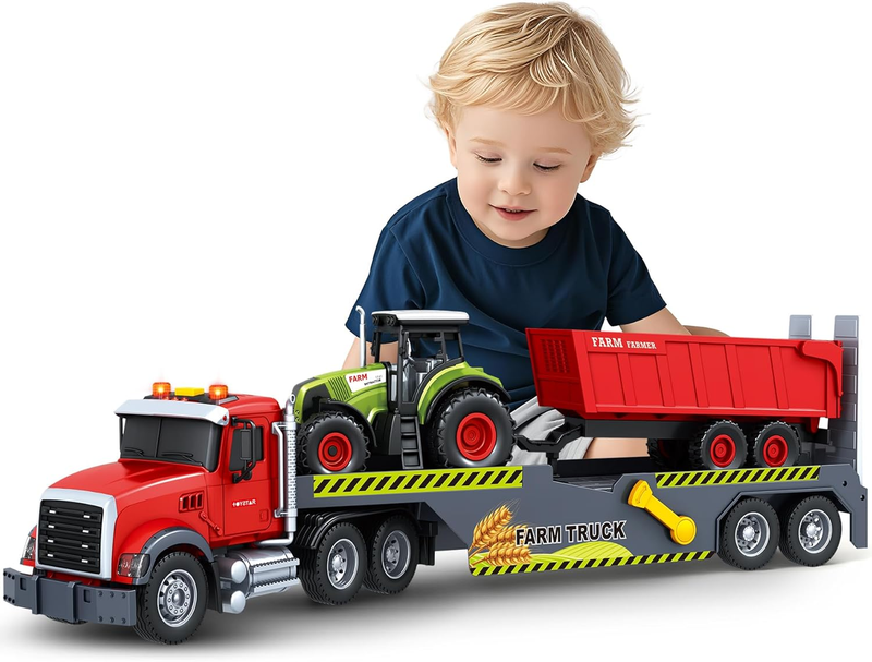 21“ Extra Large Truck Toy, 3 4 5 6 Boys Toys with Tractors and Dump Truck, 3 in9
