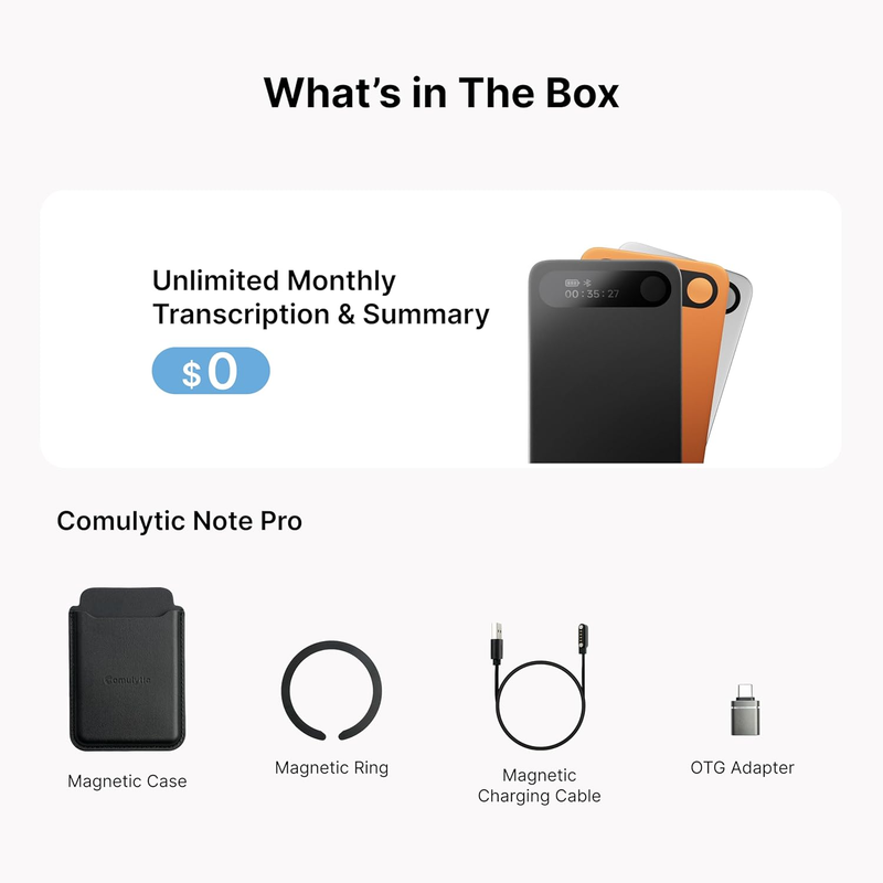Note Pro AI Voice Recorder Transcribe Summarize 113 Languages Black7