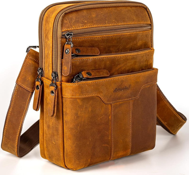Leather Messenger Bag Men Small Sling Shoulder Crossbody Man Purse Pack2