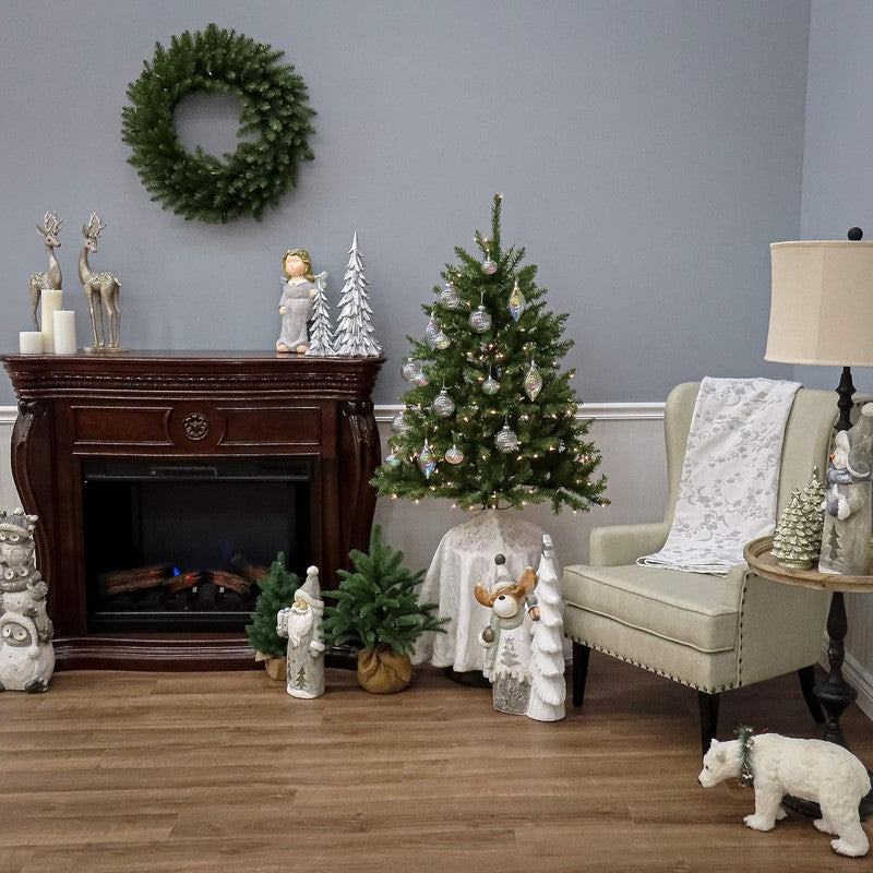 Pre-Lit Dunhill Fir Mini Christmas Tree 4Ft 200 Clear Lights Green4