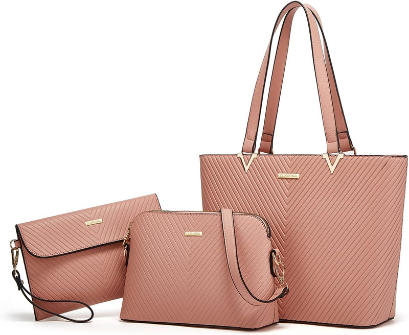 Women Fashion Synthetic Leather Handbag Set 3PCS Tote Shoulder Satchel Purse10
