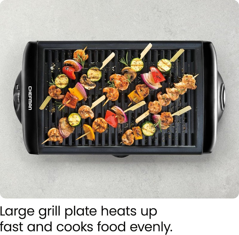 Electric Smokeless Indoor Grill Nonstick Adjustable Temp Dishwasher Safe Black4