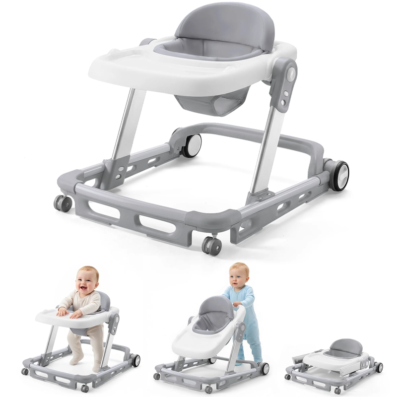 Baby Walker for Babies 6-18 Months, Anti-Rollover, Seat and Height Adjustable, W8