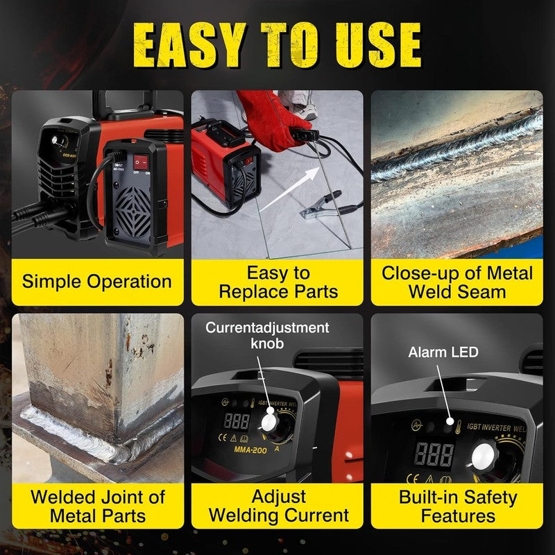 200A Welding Machine with 25 Rods – Clearance! Portable 110V ARC Stick Welder, 11