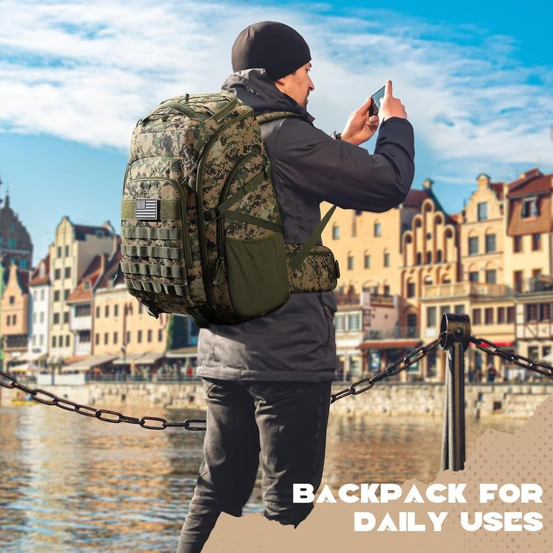 Tactical Backpack 40L Men Hiking Camping Gym Molle Camouflage Green7