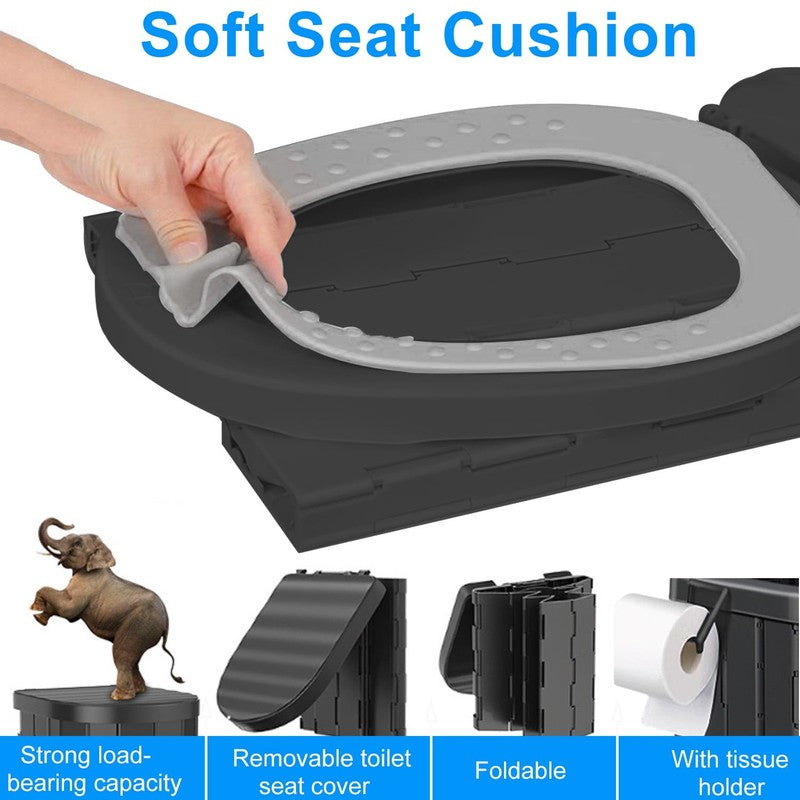 Portale Foldable Camping Toilet Set with Privacy Tent, Black4