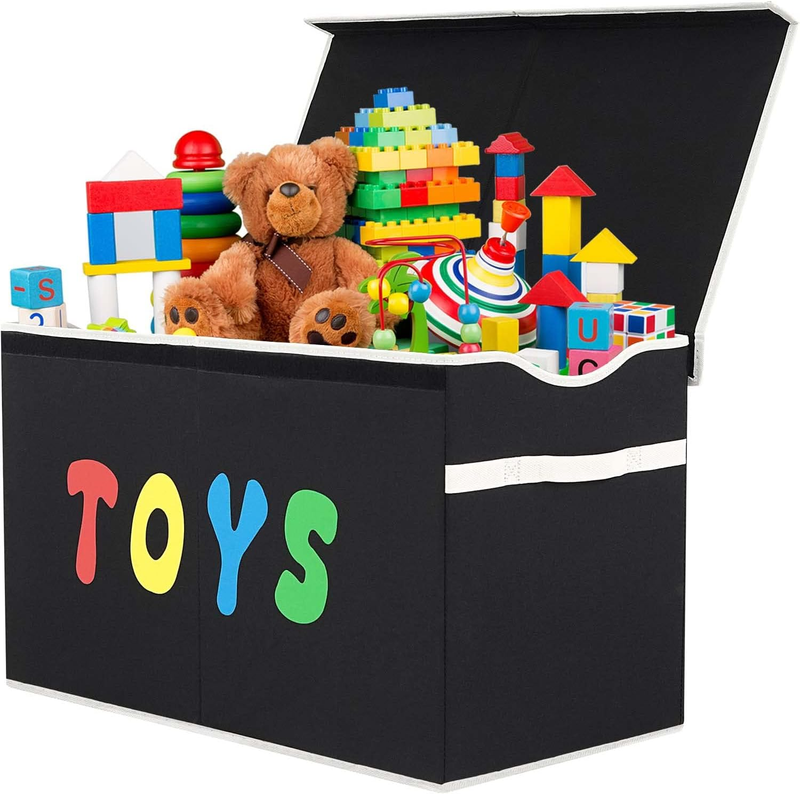 Toy Box Chest Collapsible Kids Storage Bins Extra Large Organizer Black10