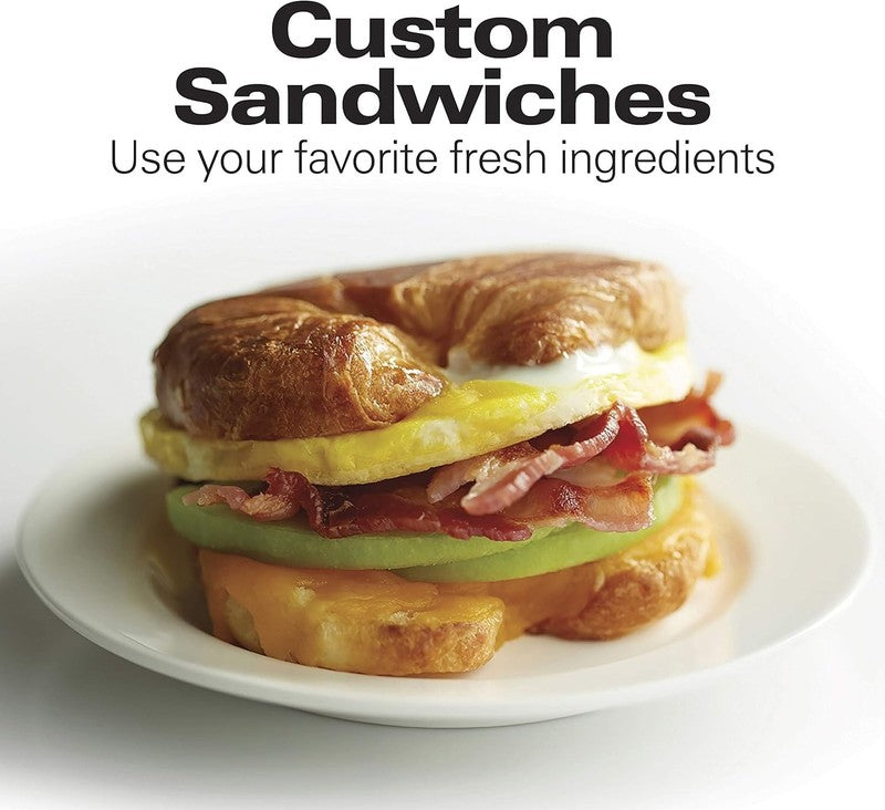 Breakfast Sandwich Maker with Egg Ring – Customize Ingredients for Muffins & Cro2