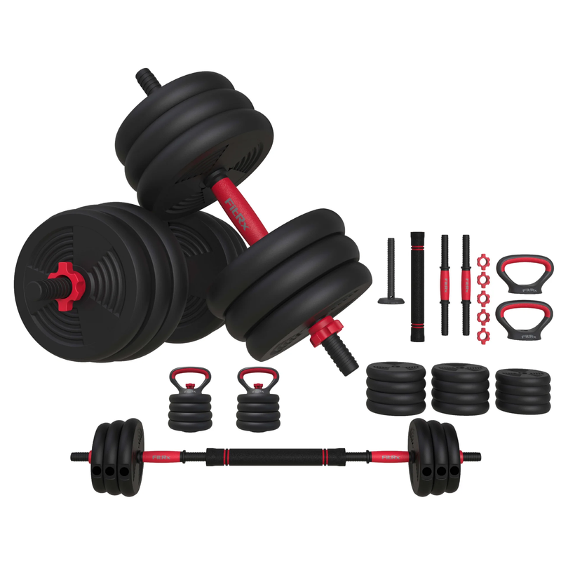 Smartbell 60lb Adjustable 4 in 1 Dumbbell Barbell Kettlebell Set Black0