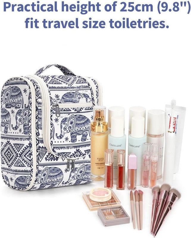 Small Hanging Toiletry Bag Travel Makeup Organizer Medium Elephant3