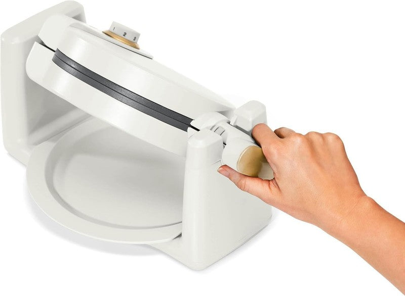 Rotating Belgian Waffle Maker, Black, by Drew Barrymore Flower, Makes 1-Inch Thi2