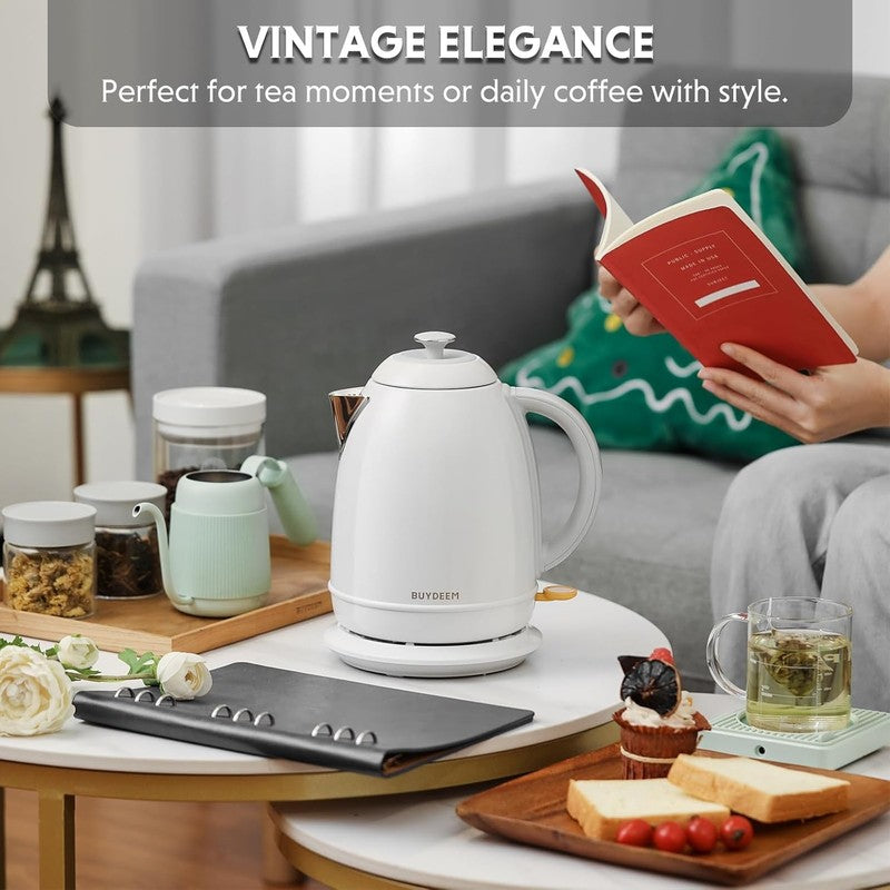 Electric Kettle 1.7L 1440W Stainless Steel Cordless Auto Shut Off Arctic White2