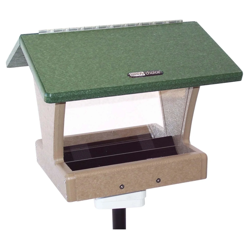 10" Recycled Plastic 2-Sided Hanging or Mounted Bird Feeder Taupe/Green10