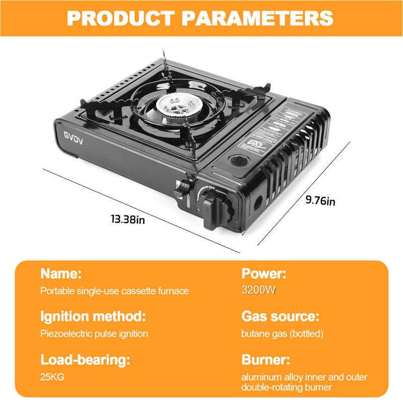 Portable Camping Stove, 1 Burner Butane Gas Stove with Updated Carrying Case10
