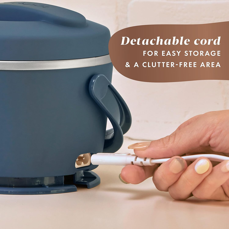 20 Ounce Electric Lunch Box, Portable Food Warmer, Faded Blue, Perfect for Trave2