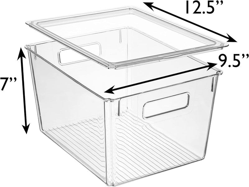 Plastic Storage Bins with Lids X-Large – Perfect Kitchen Organization, Desk Orga5