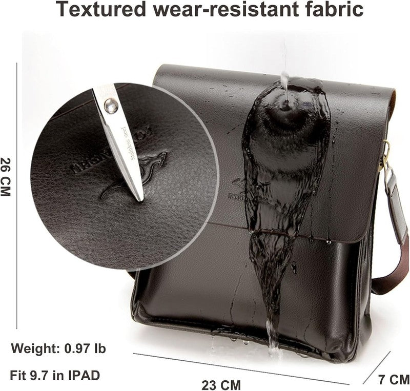 Mens Leather Crossbody Messenger Bag Shoulder Travel Work Business Purse7