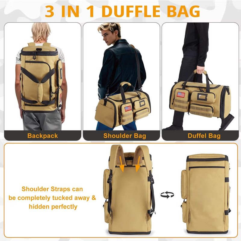 58L Sports Travel Duffle Bag with Shoes Compartment,Water Resistant Sports Gym5