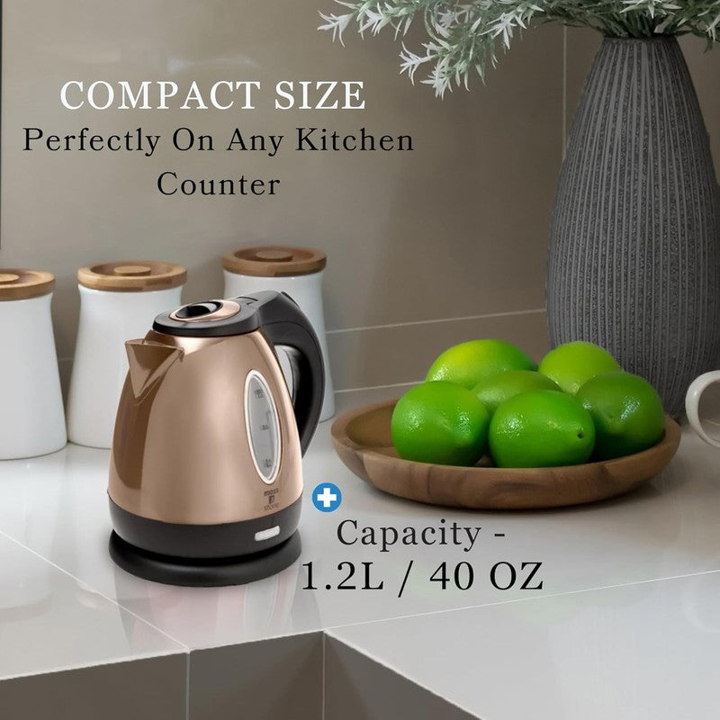 1.2L Stainless Steel Small Electric Kettle, Cordless 1500W Fast Boiling Pot, Por2