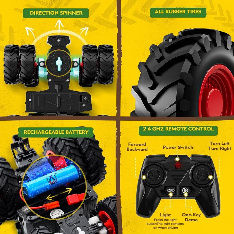 Remote Control Tractor Toy, Kids RC Tractor Set & Truck and Trailer Front Loader2