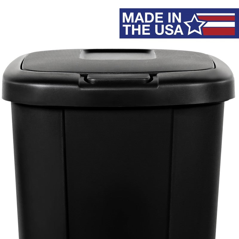Kitchen Trash Can, 13.3 Gallon Plastic Touch Top Garbage Bin with Push Button Li2