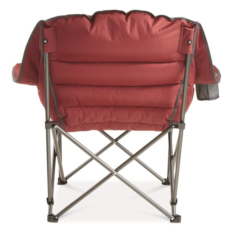 Oversized XL Comfort Padded Camping Chair, 400-Lb. Capacity. Red Plaid2