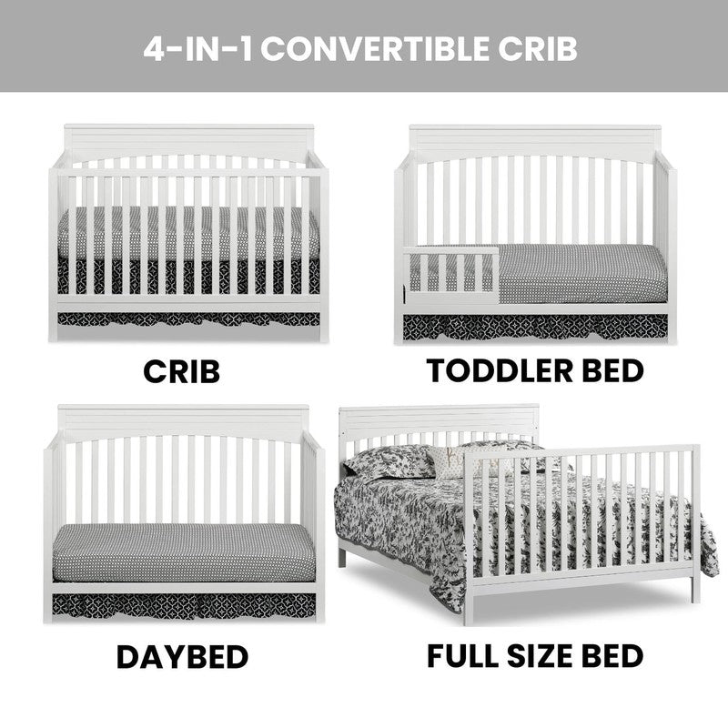 Harper 4-in-1 Convertible Crib Snow White GREENGUARD Gold Wooden7