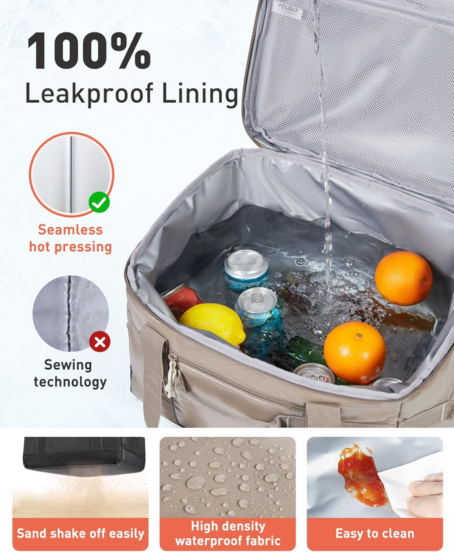 Soft Sided Cooler Bag 48-Can Insulated Collapsible Leakproof Picnic Beach Travel2