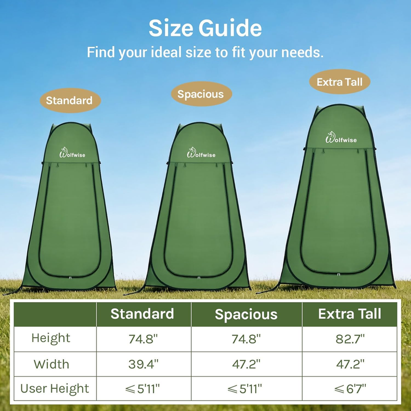 Pop Up Shower Tent Camping Portable Privacy Changing Ventilated Carry Bag Green1