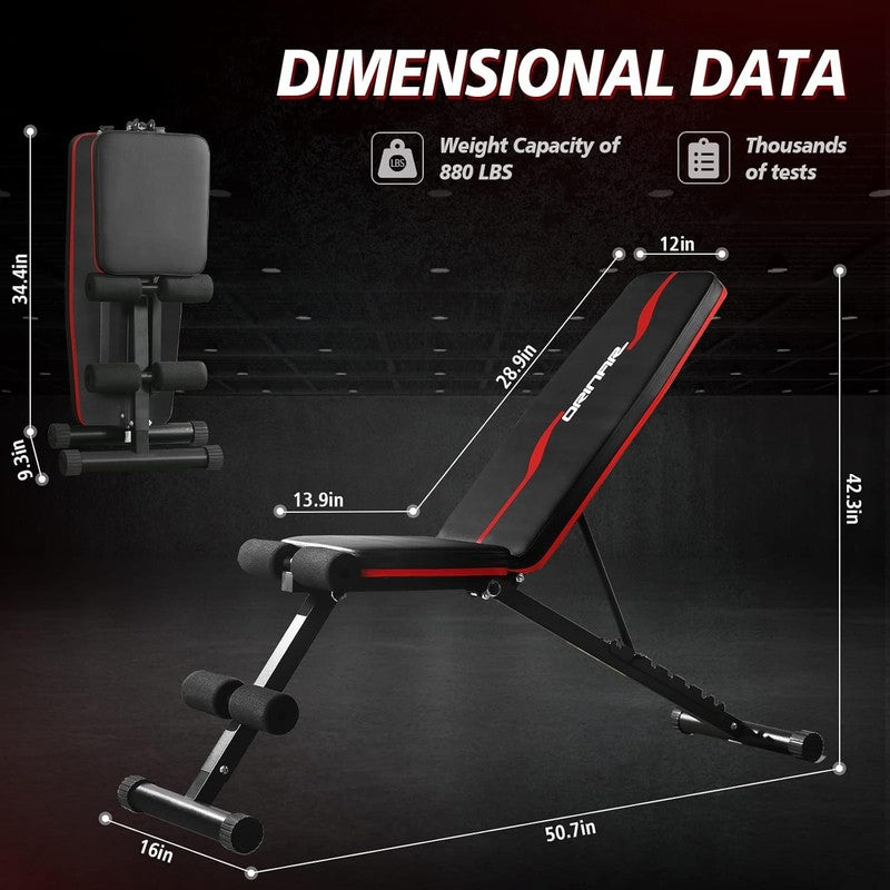 Adjustable Weight Bench Press Incline Decline Workout Bench Home Gym3