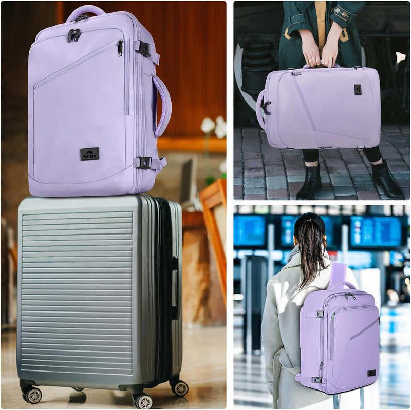 Women 40L Travel Backpack Carry On Expandable Airline Approved Bag8