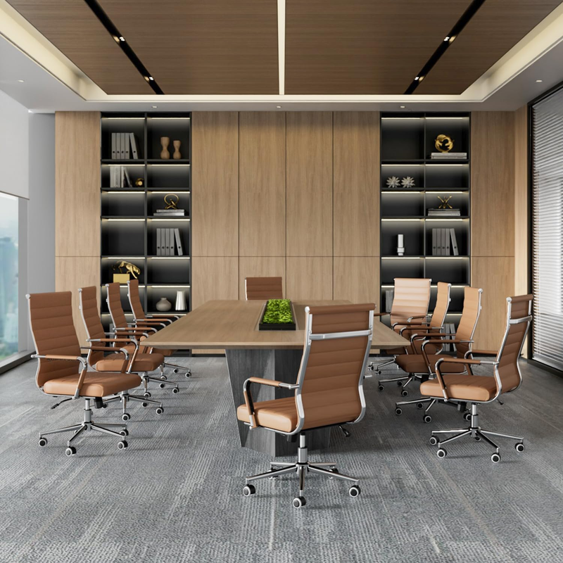 Brown Executive Office Chair Ergonomic Leather Swivel Adjustable Desk1