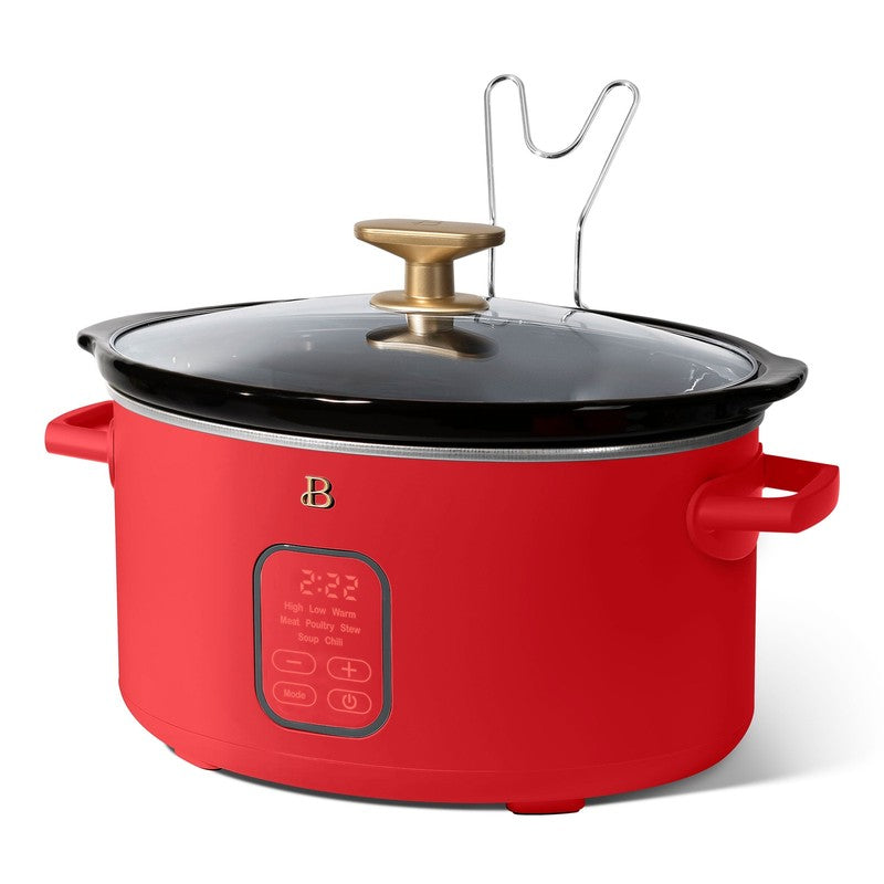 6 Qt Programmable Slow Cooker, Tomato Red by Drew Barrymore7