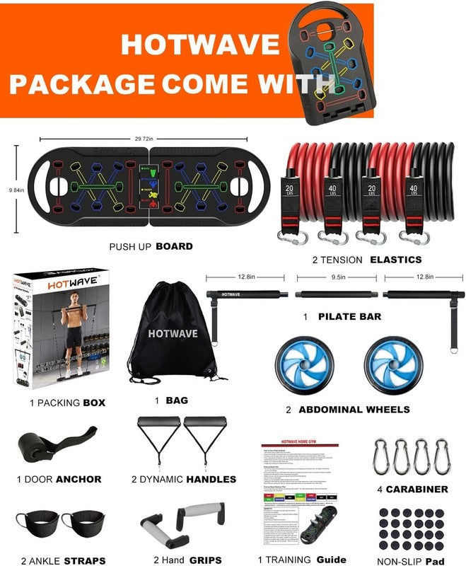 Ultimate 20-in-1 Home Fitness Kit with Push Up Board, Bands & Ab Roller5