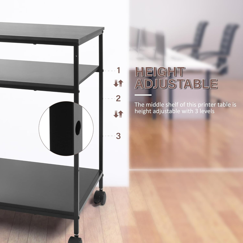 3-Tier Printer Stand for Laser/Inkjet/All-In-One - 23.6X18.9X31.5 Heavy Duty Car4